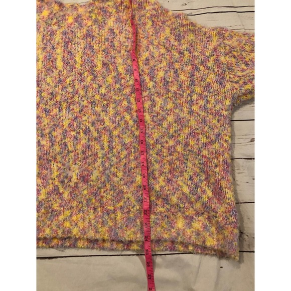 Peach Love Large Multicolor Fuzzy Oversized Sweater pink Purple Yellow Girl - Picture 5 of 9
